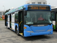Velký snímek autobusu značky Scania, typu OmniCity Ethanol