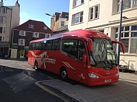 Velký snímek autobusu značky Scania, typu Irizar i6 12
